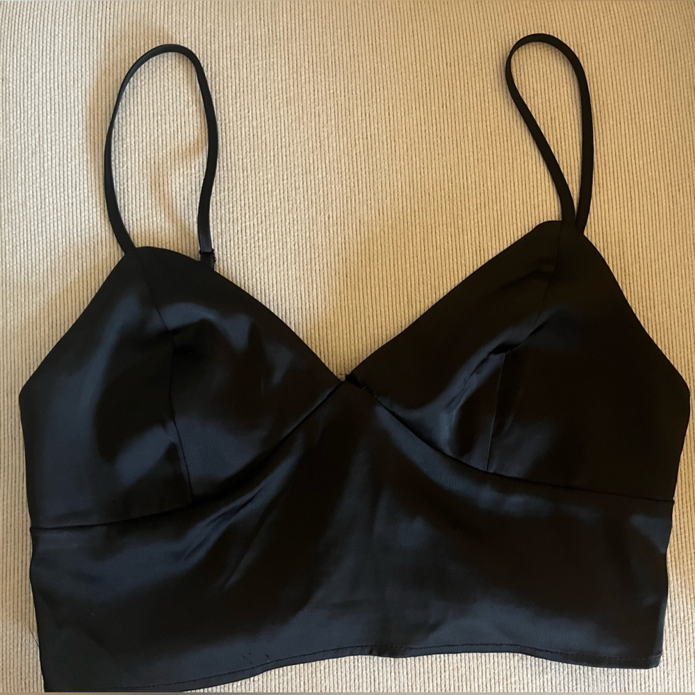 Garage Black Satin Tank Top